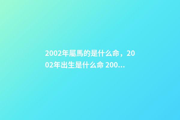 2002年屬馬的是什么命，2002年出生是什么命 2002年屬馬是什么命-第1張-觀點-玄機派